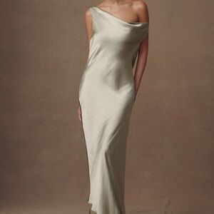 Meshki Yvette Slip Maxi Dress With Asymmetrical Hem - Sage